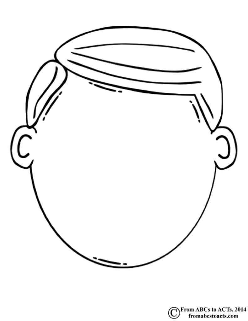 Blank Face Clipart Black And White For Blank Face Template Preschool