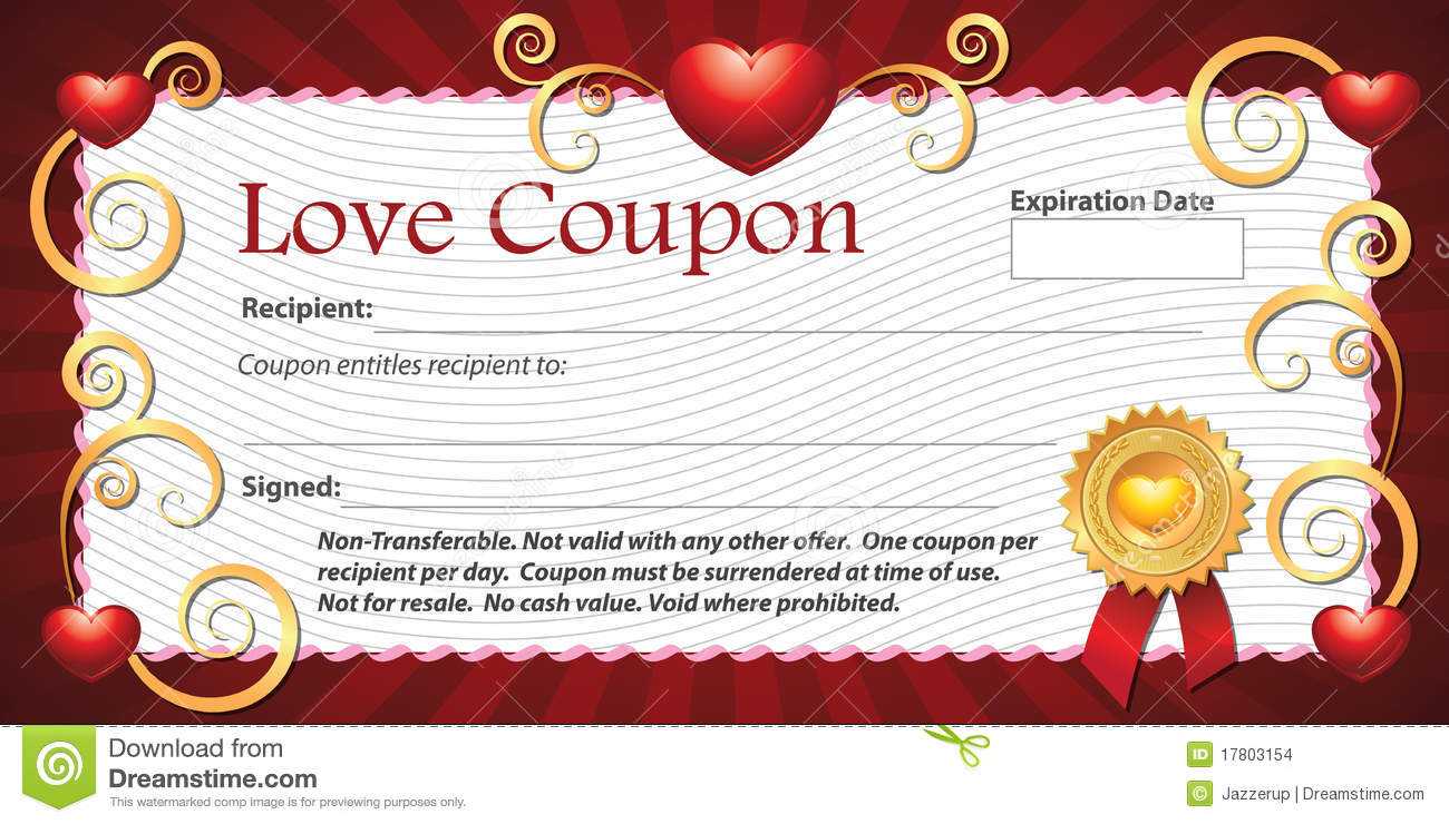 Blank Love Coupon Stock Illustration. Illustration Of Blank With Love Coupon Template For Word
