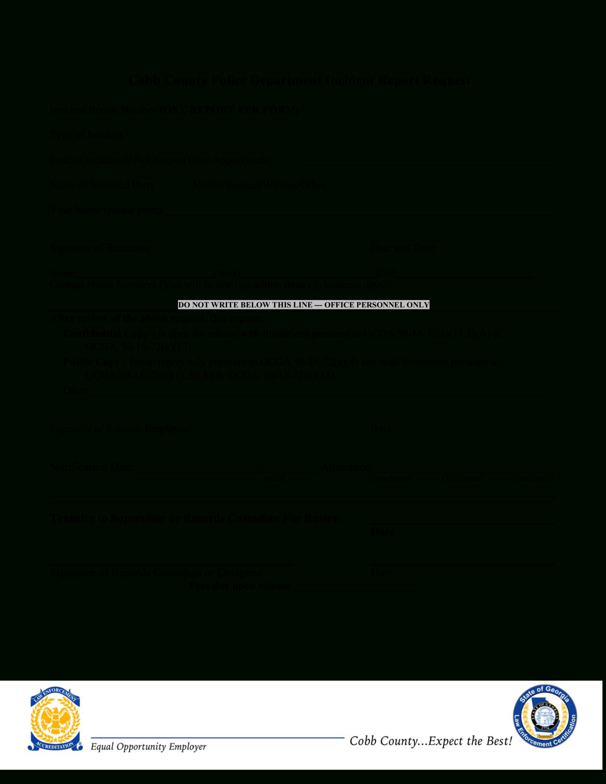 Blank Police Incident Report | Templates At With Police Incident Report Template