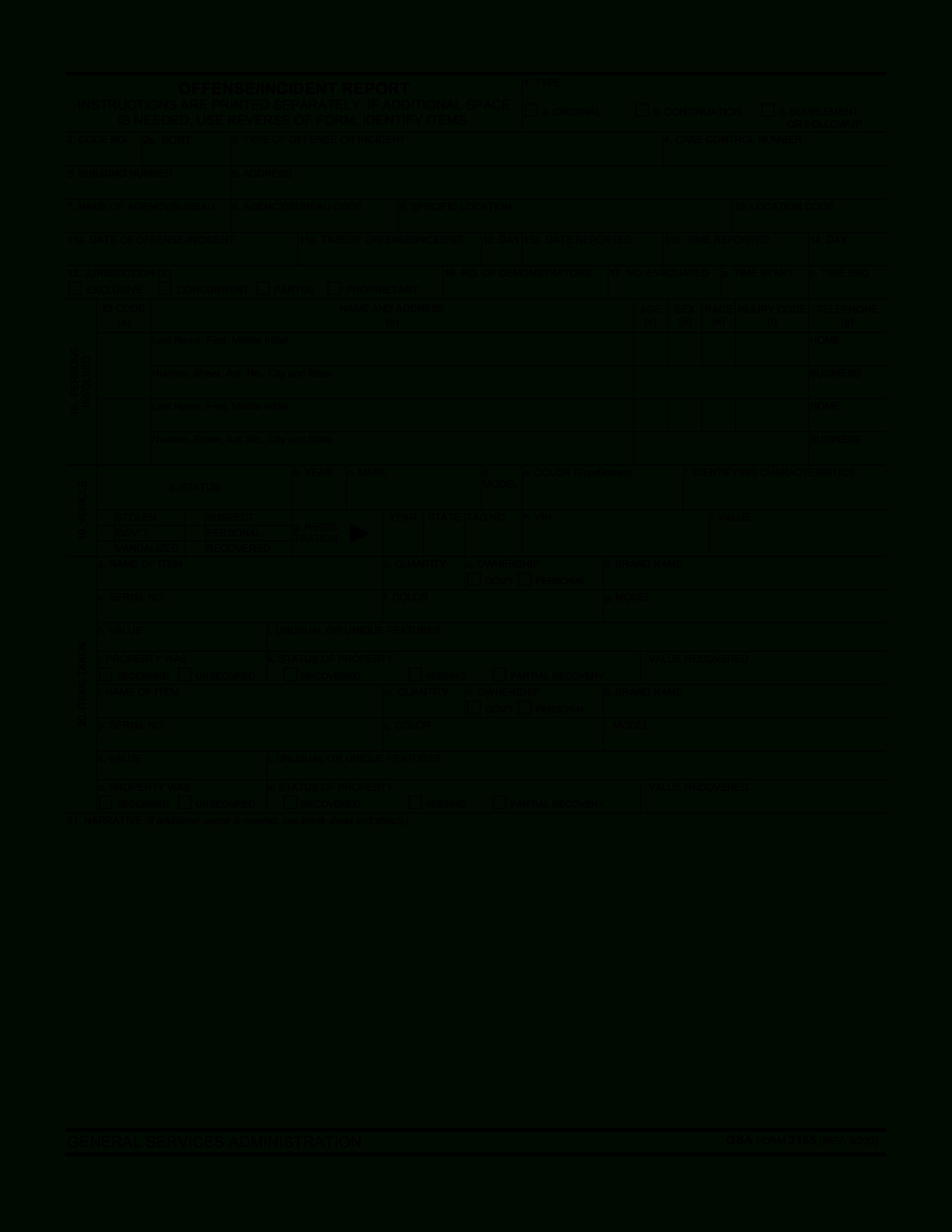 Blank Police Report Template | Templates At With Blank Police Report Template