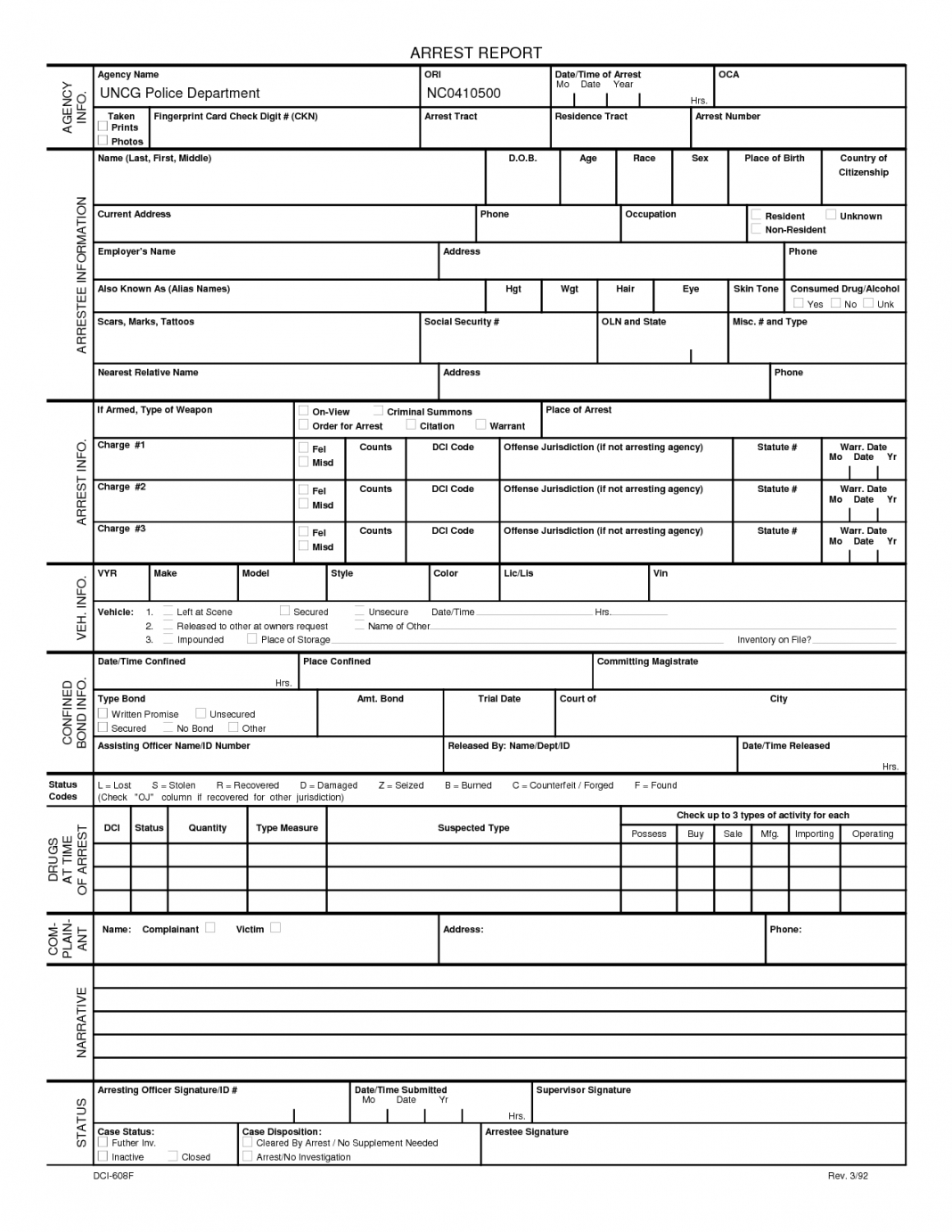 Blank Police Statement Late Report Pdf Examples Lates Free In Blank Police Report Template