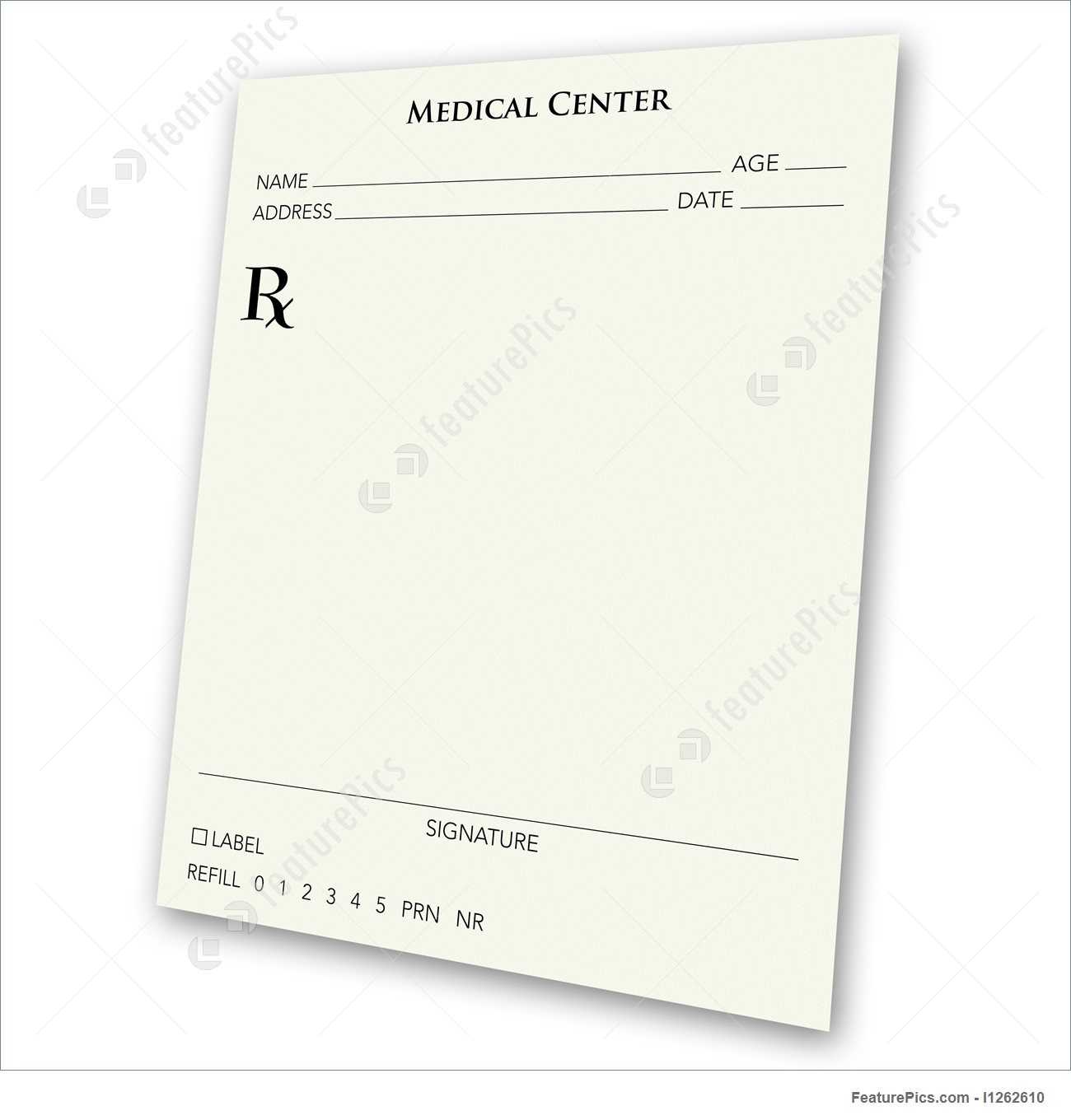 Blank Prescription Pad Stock Illustration I1262610 At Regarding Blank Prescription Pad Template