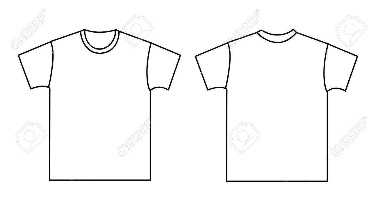 Blank T Shirt Template. Front And Back Within Blank Tee Shirt Template
