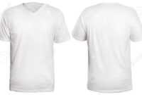 Blank V-Neck Shirt Mock Up Template, Front And Back View, Isolated.. with Blank V Neck T Shirt Template