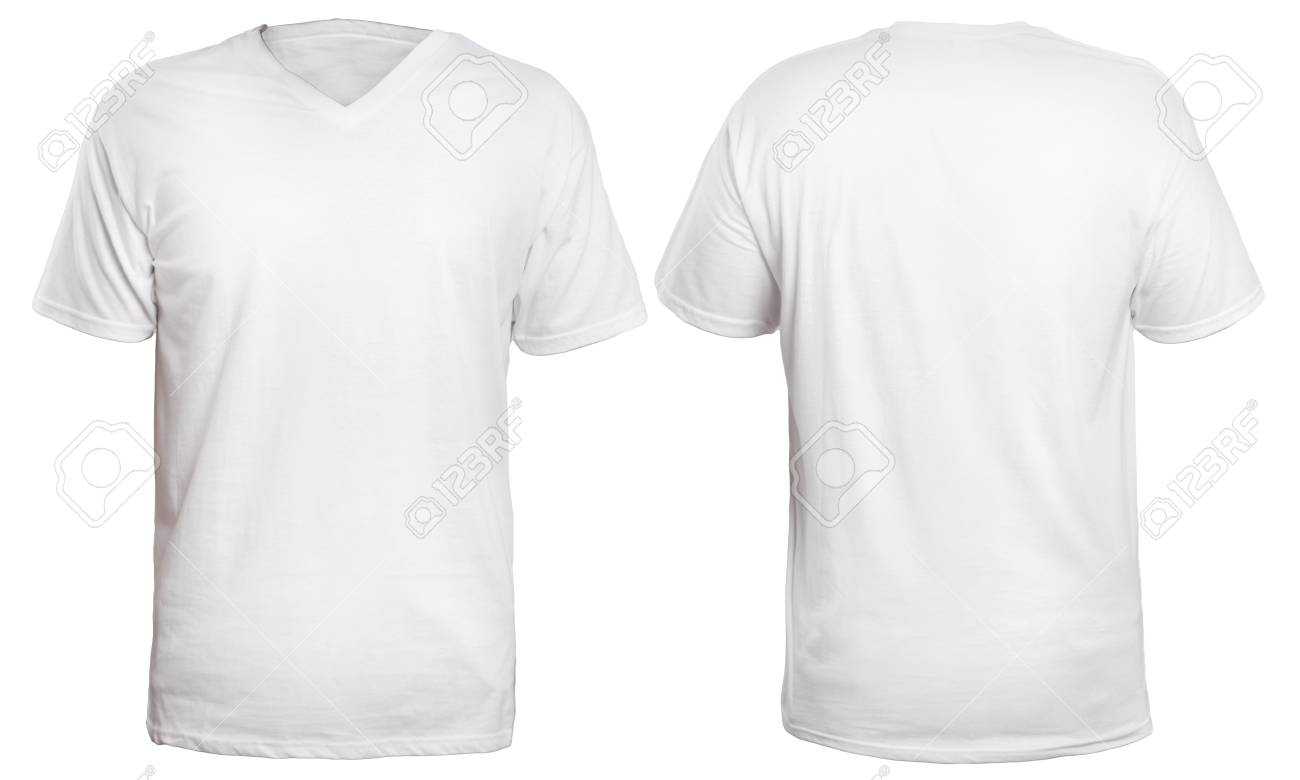 Blank V Neck Shirt Mock Up Template, Front And Back View, Isolated.. With Blank V Neck T Shirt Template