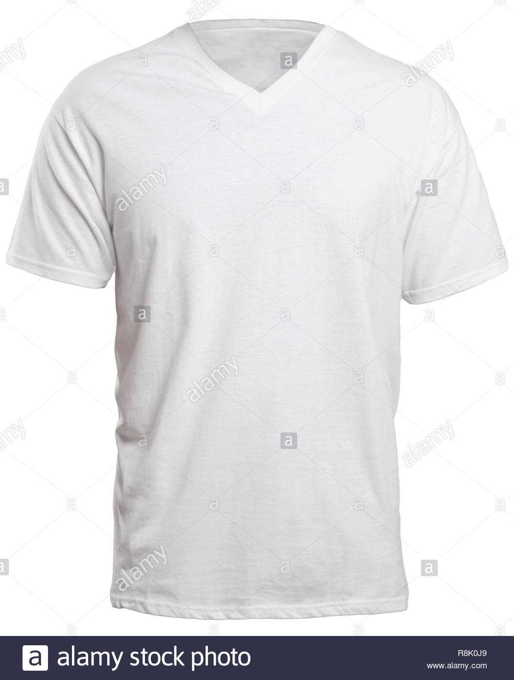 Blank V Neck Shirt Mock Up Template, Front View, Isolated On Intended For Blank V Neck T Shirt Template