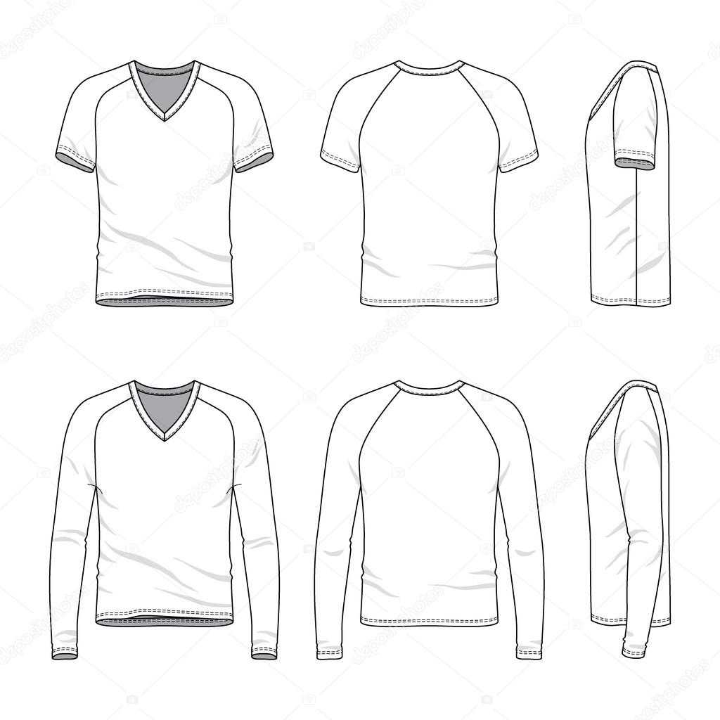 Blank V Neck T Shirt And Tee. — Stock Vector © Aunaauna2012 With Blank V Neck T Shirt Template