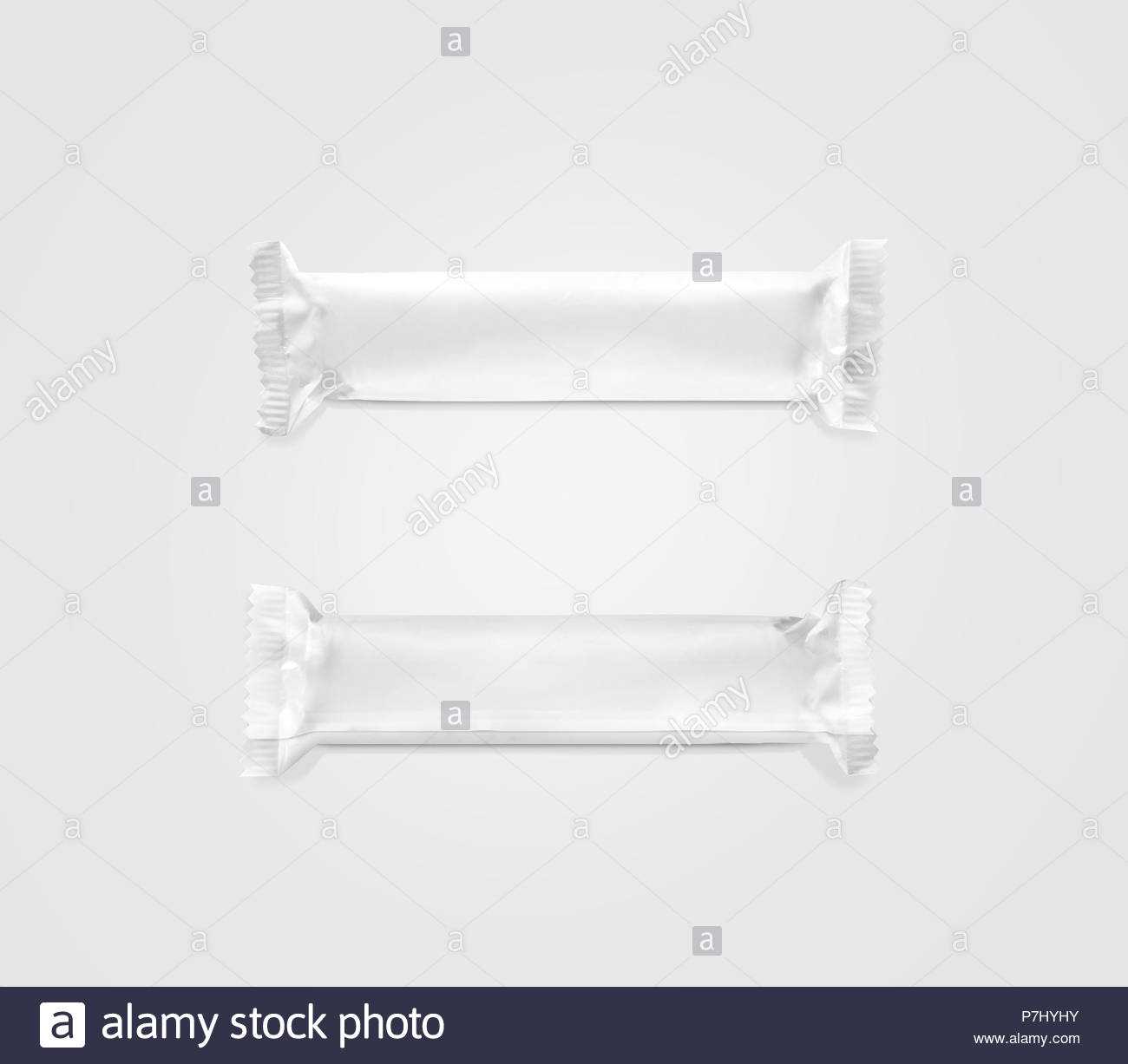 Blank White Candy Bar Plastic Wrap Mockup Top And Back Side Pertaining To Blank Candy Bar Wrapper Template