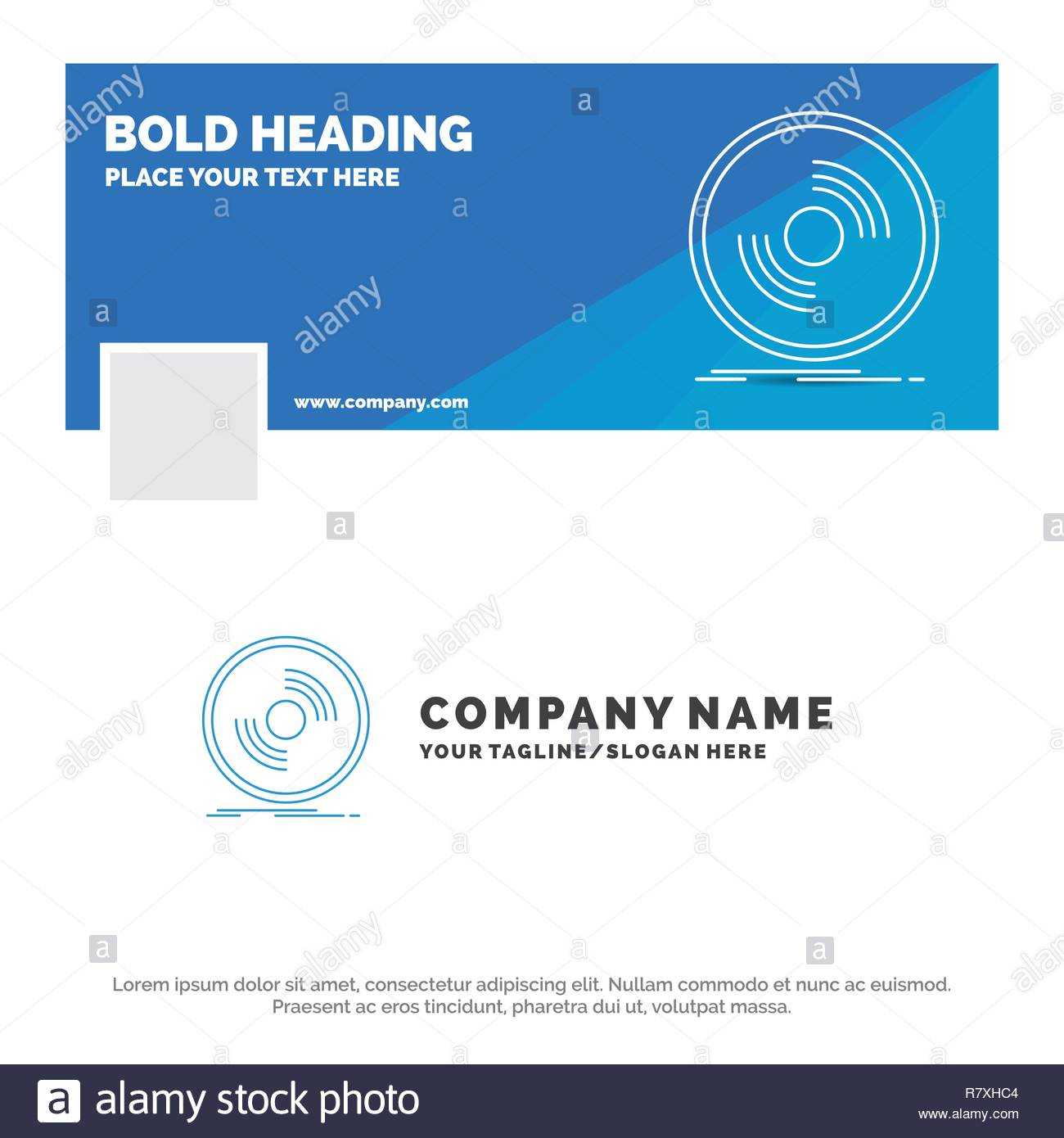 Blue Business Logo Template For Disc, Dj, Phonograph, Record Pertaining To Vinyl Banner Design Templates