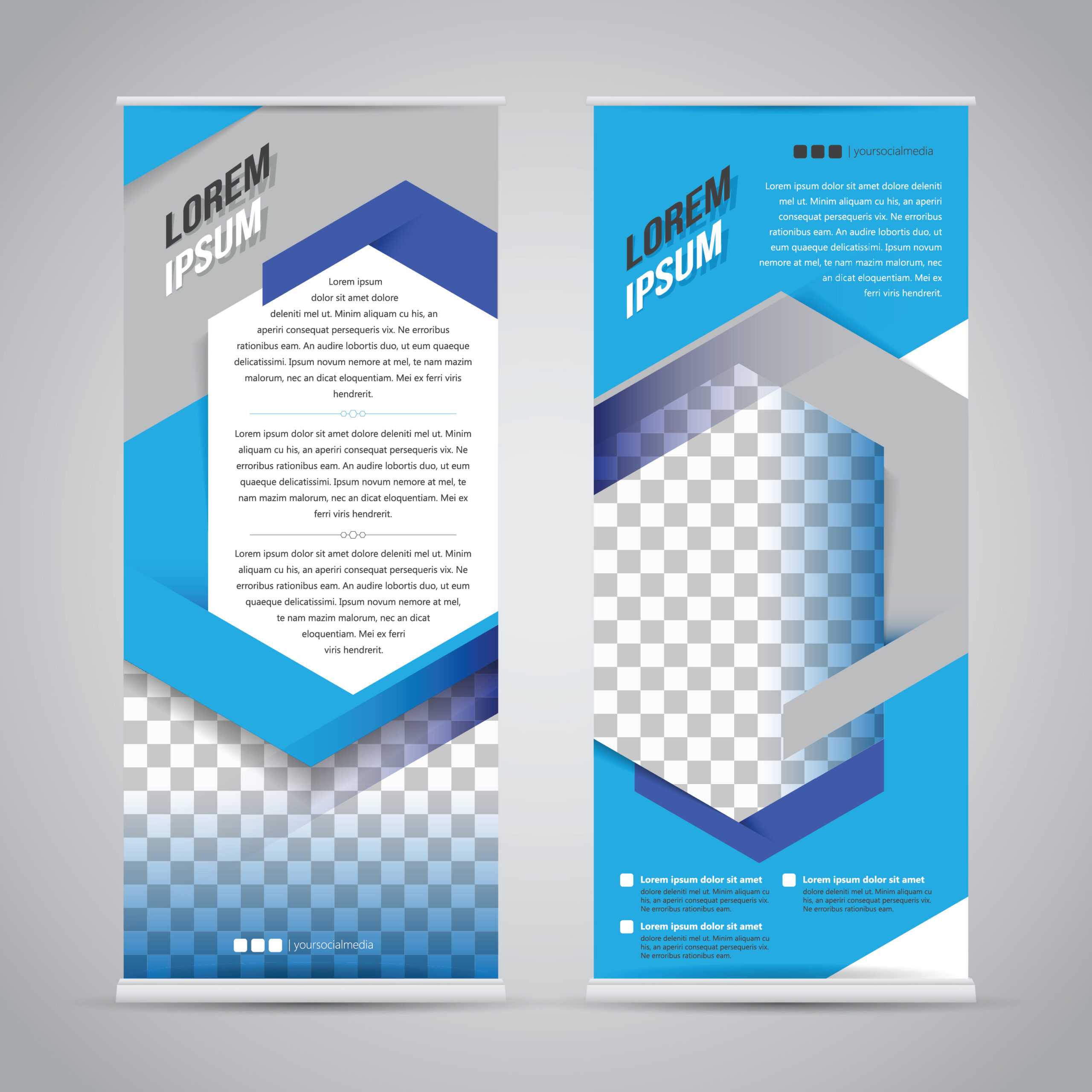 Blue Roll Up Banner Stand Design Template – Download Free Inside Banner Stand Design Templates