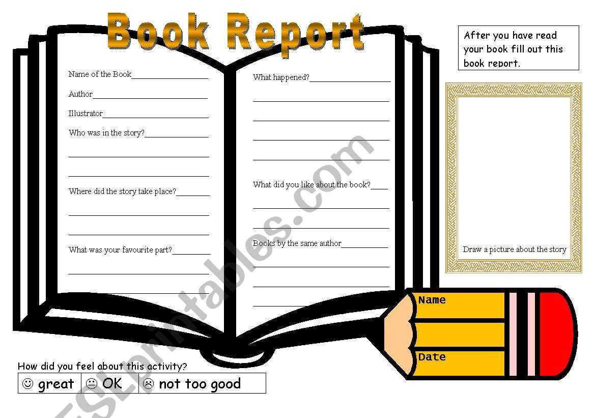 Book Report Template 2 – Esl Worksheetmanjas With Regard To Story Report Template