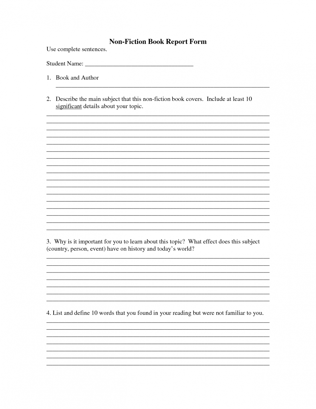 Book Report Template 2Nd Grade Df Free Examples Pdf Inside 2Nd Grade Book Report Template