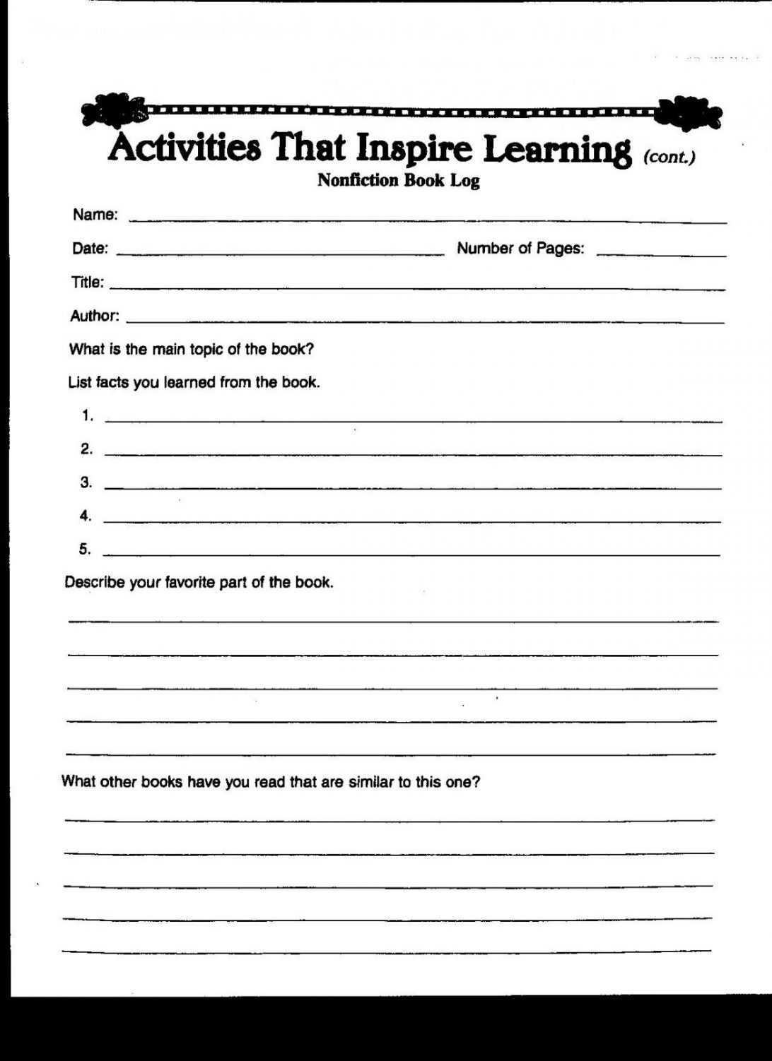 Book Report Template Form 7Th Grade 2Nd Pdf Second 6Th Inside 2Nd Grade Book Report Template
