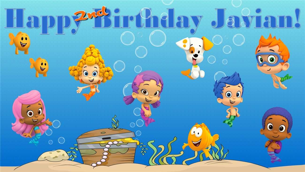 Bubble Guppies  Custom  Personalized Vinyl And 50 Similar Items Pertaining To Bubble Guppies Birthday Banner Template