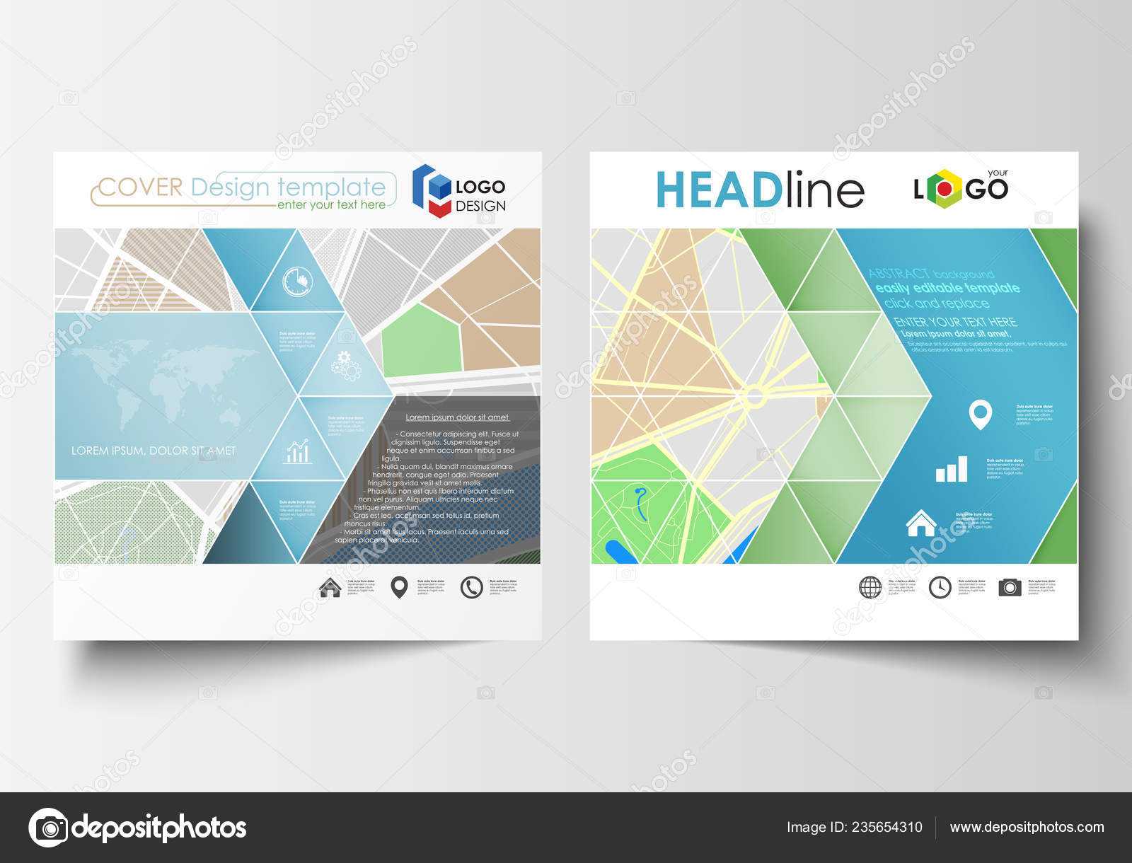 Business Templates For Square Brochure, Magazine, Flyer Intended For Blank City Map Template