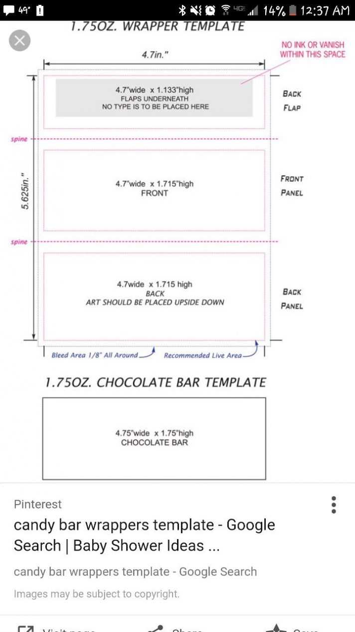 Candy Bar Wrapper Template Chocolate With Peanut Mock Up For For Candy Bar Wrapper Template For Word