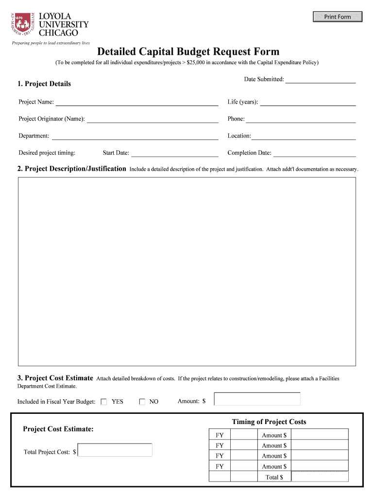 Capital Request Form – Fill Online, Printable, Fillable Intended For Capital Expenditure Report Template