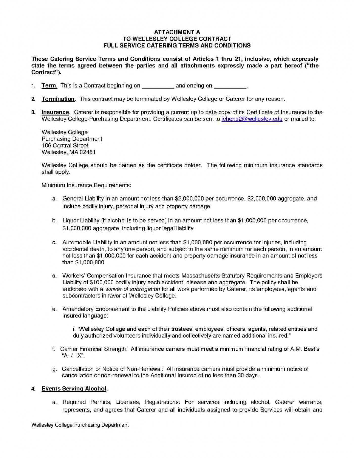 Caterer Contract Sample – C Punkt With Regard To Catering Contract Template Word