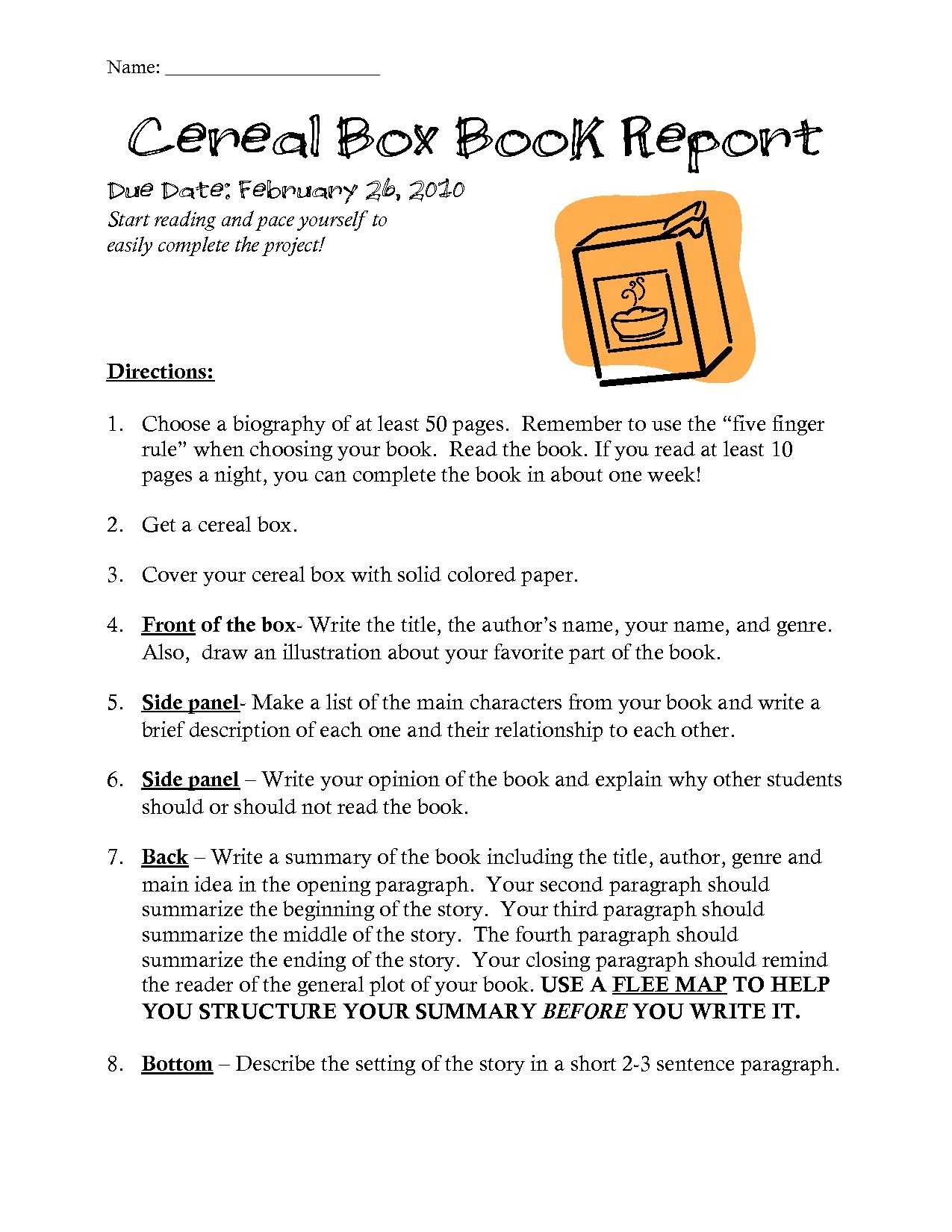 Cereal Box Biography Template Throughout Mobile Book Report Template