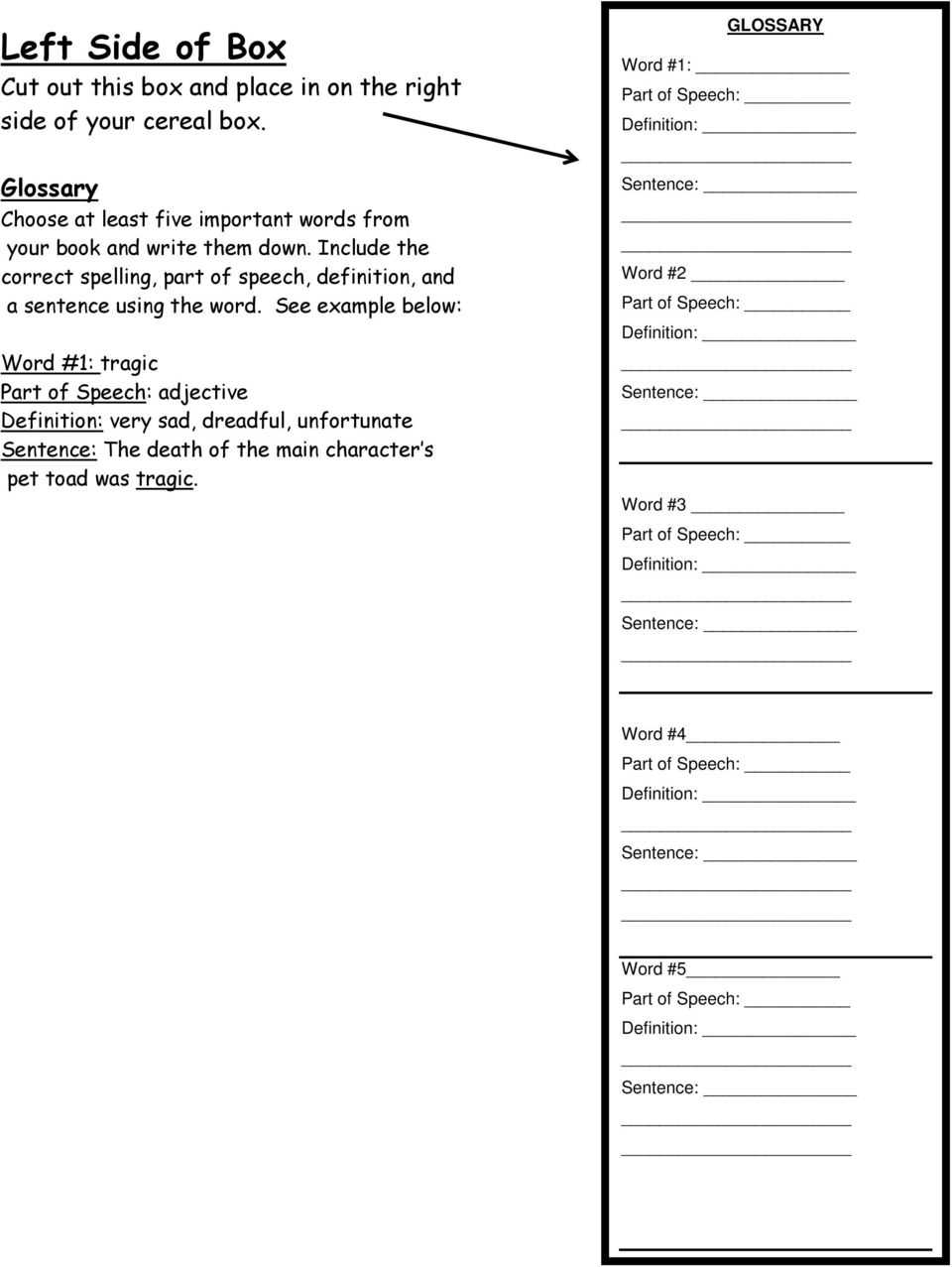 Cereal Box Book Report - Pdf Free Download With Regard To Cereal Box Book Report Template