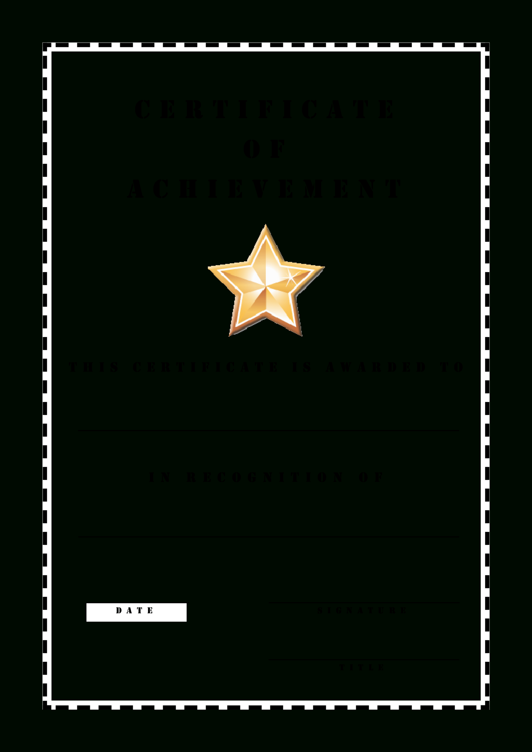 Certificate Of Achievement Stencil | Templates At Inside Blank Certificate Of Achievement Template