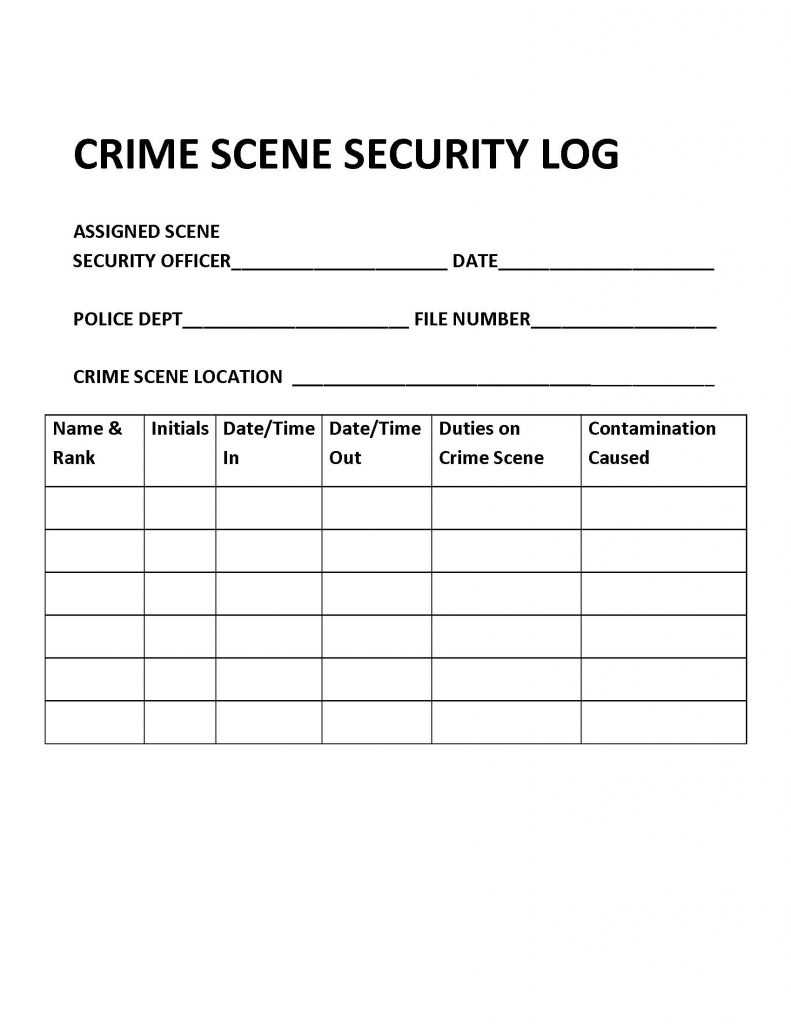 Chapter 8: Crime Scene Management – Introduction To Criminal Inside Crime Scene Report Template