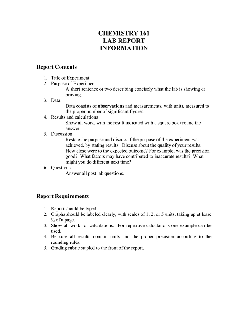 Chemistry Lab Reports – Raptor.redmini.co In Formal Lab Report Template