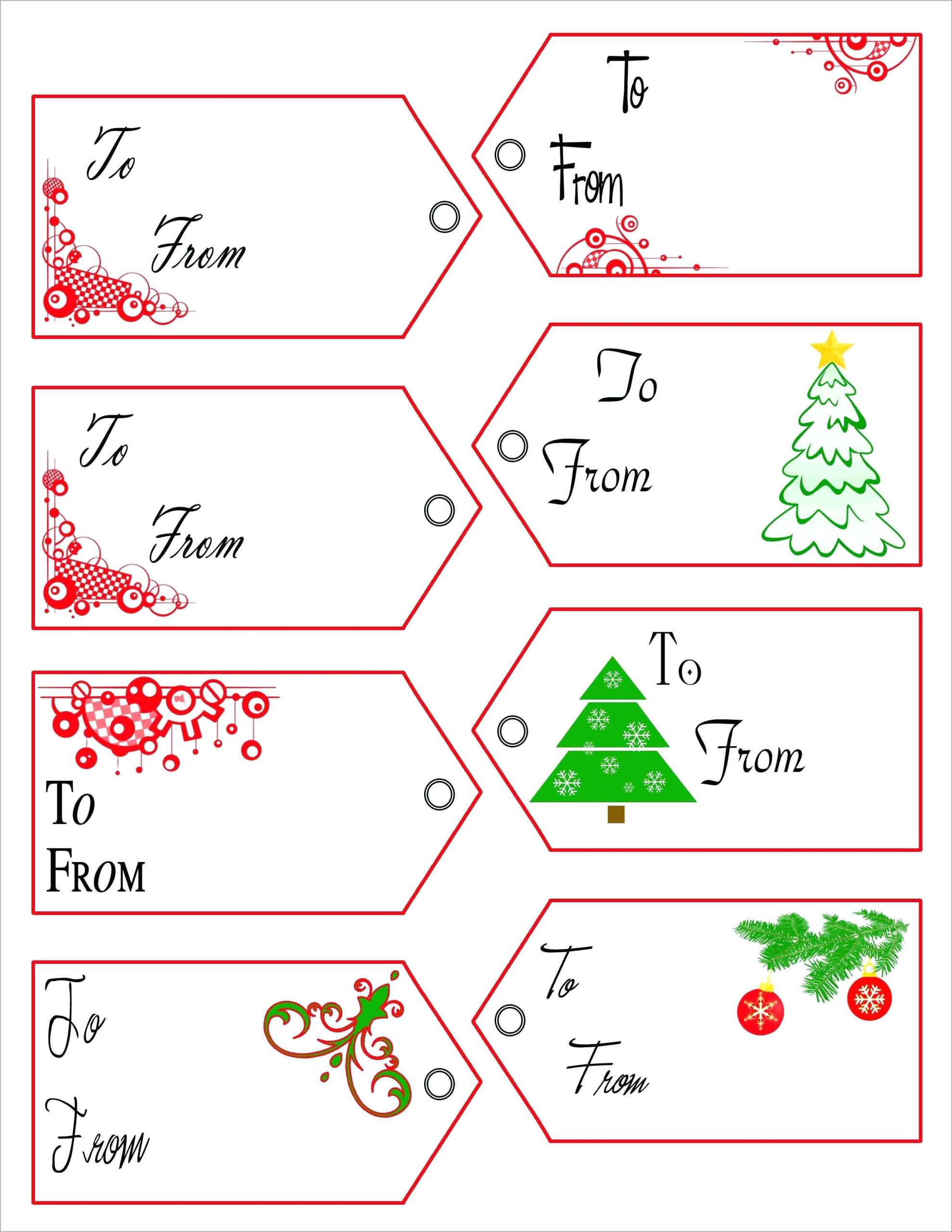 Downloadable Gift Tag Template Word