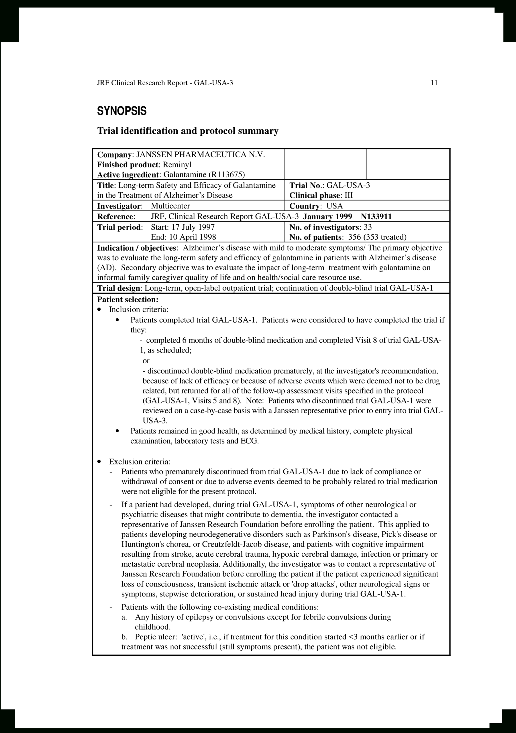Clinical Research Report Synopsis | Templates At Within Trial Report Template