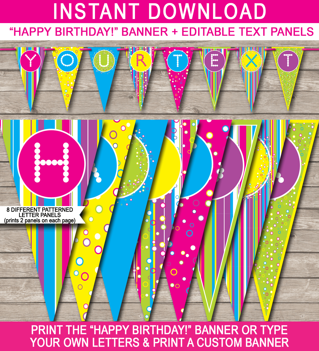 Colorful Banner Template For Diy Party Banner Template