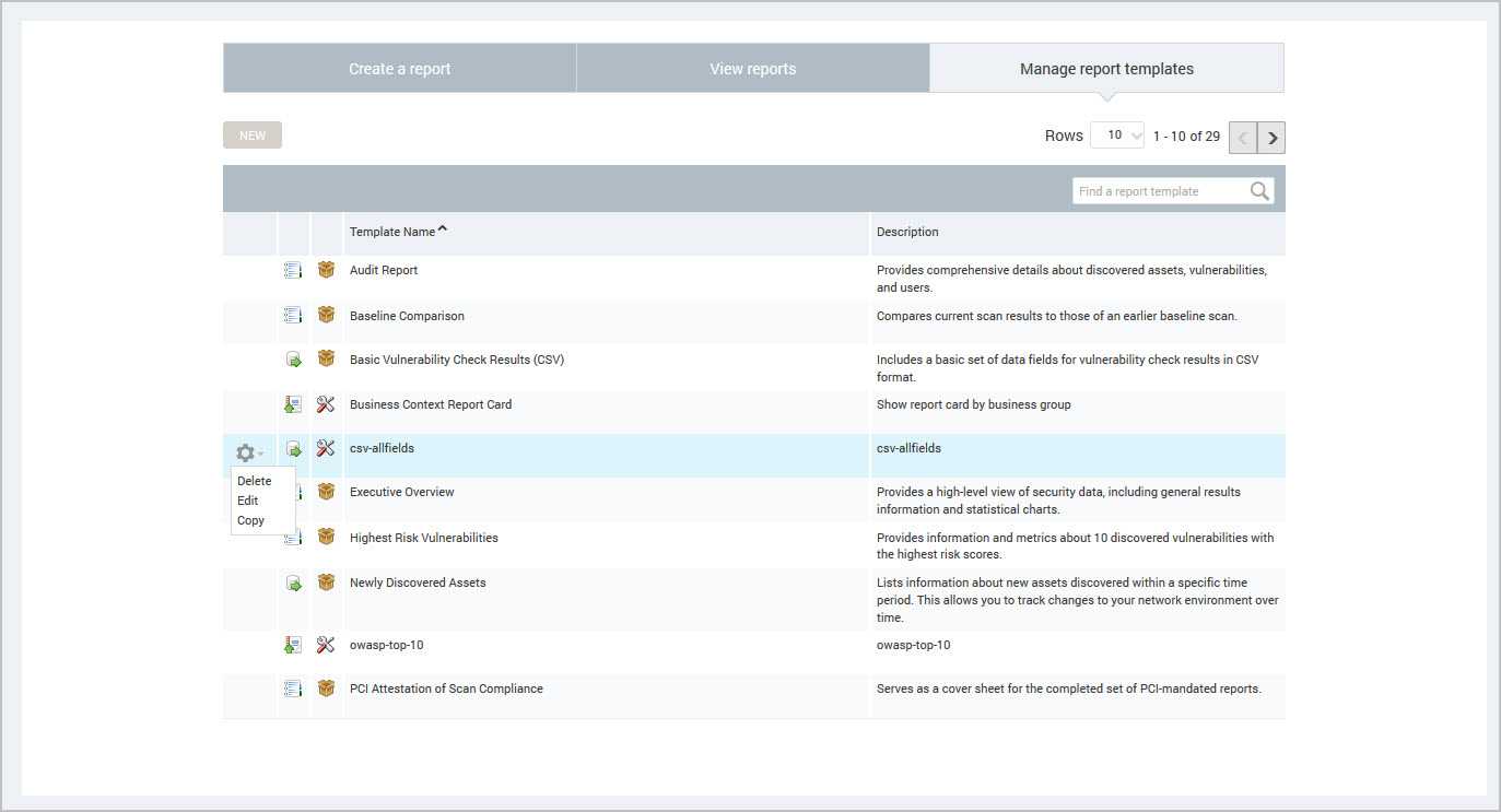 Configuring Custom Report Templates In Baseline Report Template