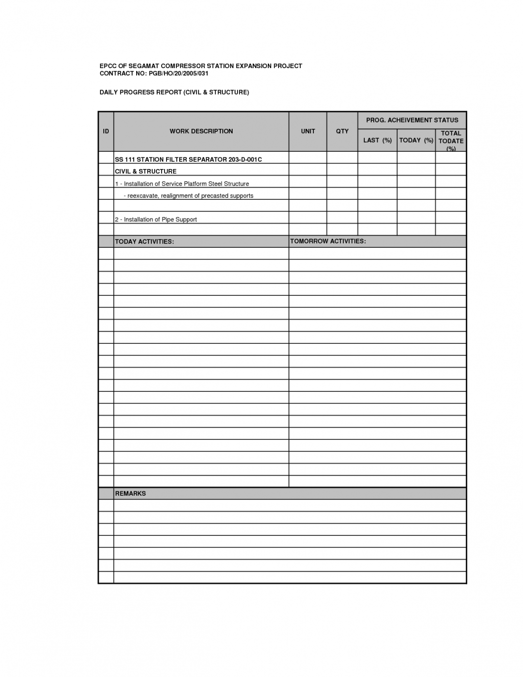 Construction Daily Report Template Examples Best Free Intended For Construction Daily Progress Report Template
