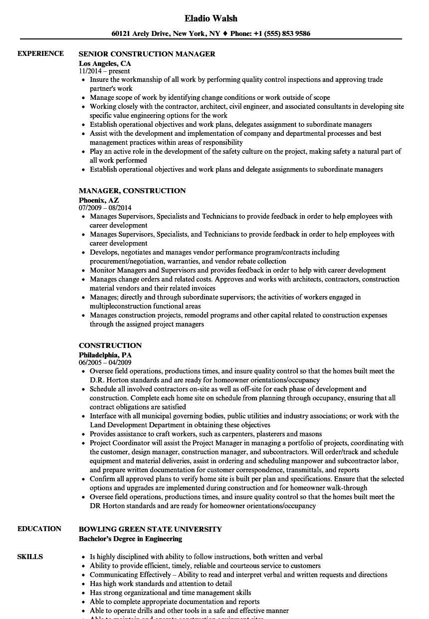 Construction Resume Samples | Velvet Jobs Within Construction Deficiency Report Template