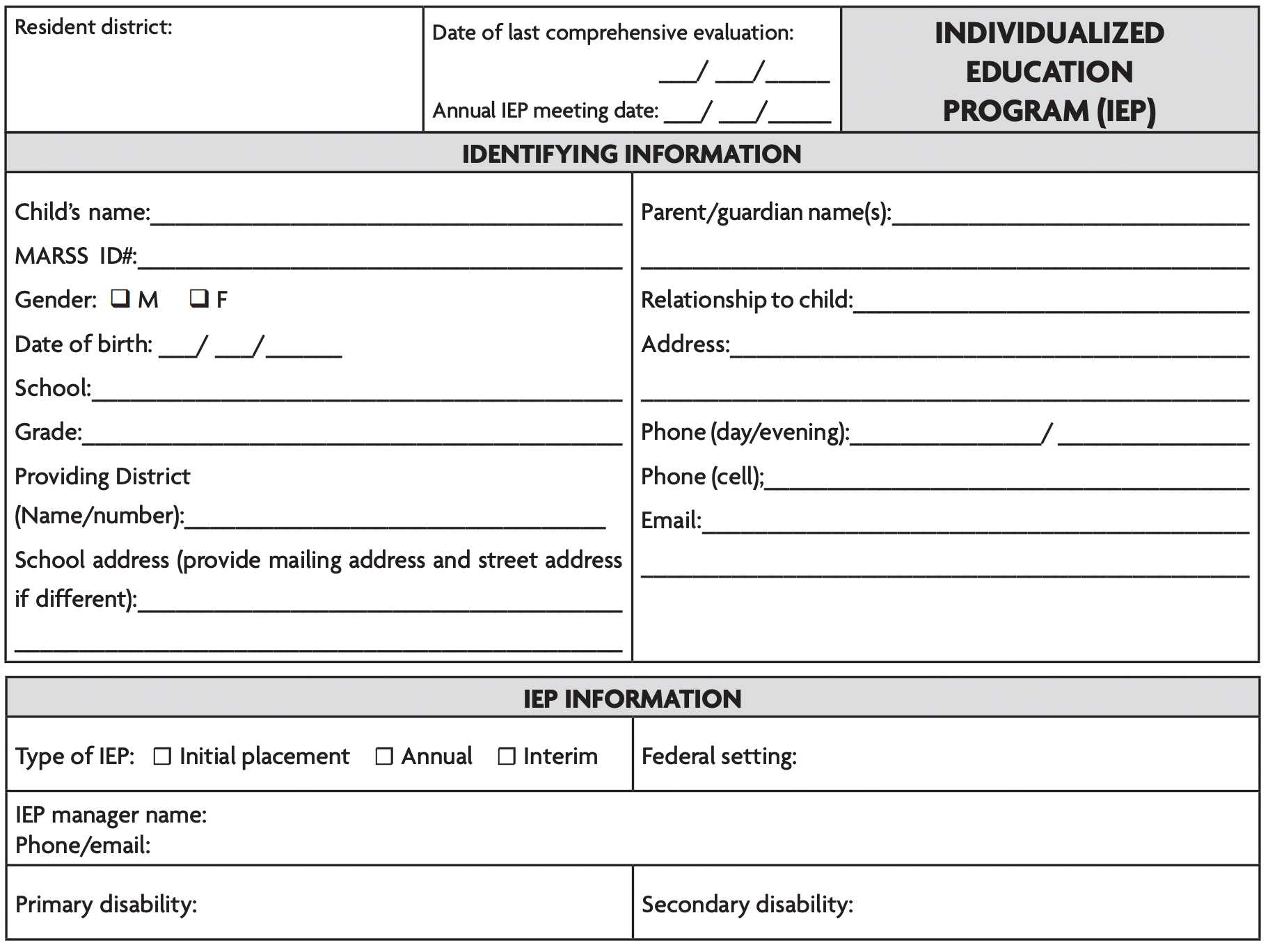 Content Of The Iep – Pacer Center Intended For Daily Report Card Template For Adhd
