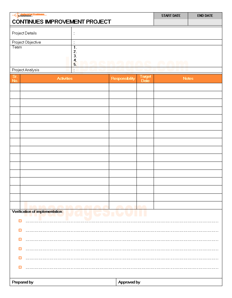 Improvement Report Template