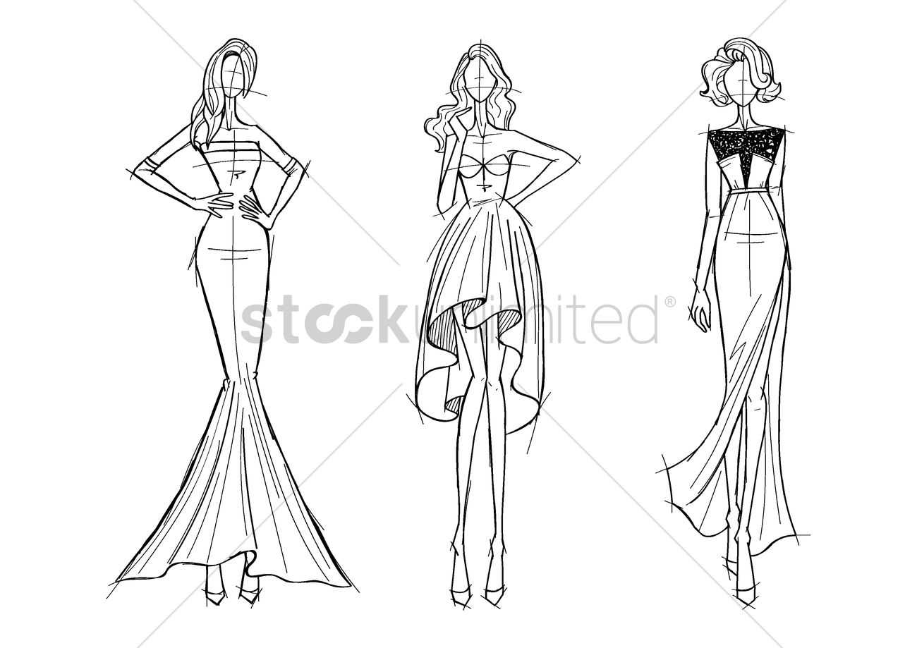 Contoh Soal Dan Materi Pelajaran 5: Female Fashion Model Sketch Regarding Blank Model Sketch Template