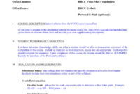 Course Syllabus Template - Blue Ridge Community College with regard to Blank Syllabus Template