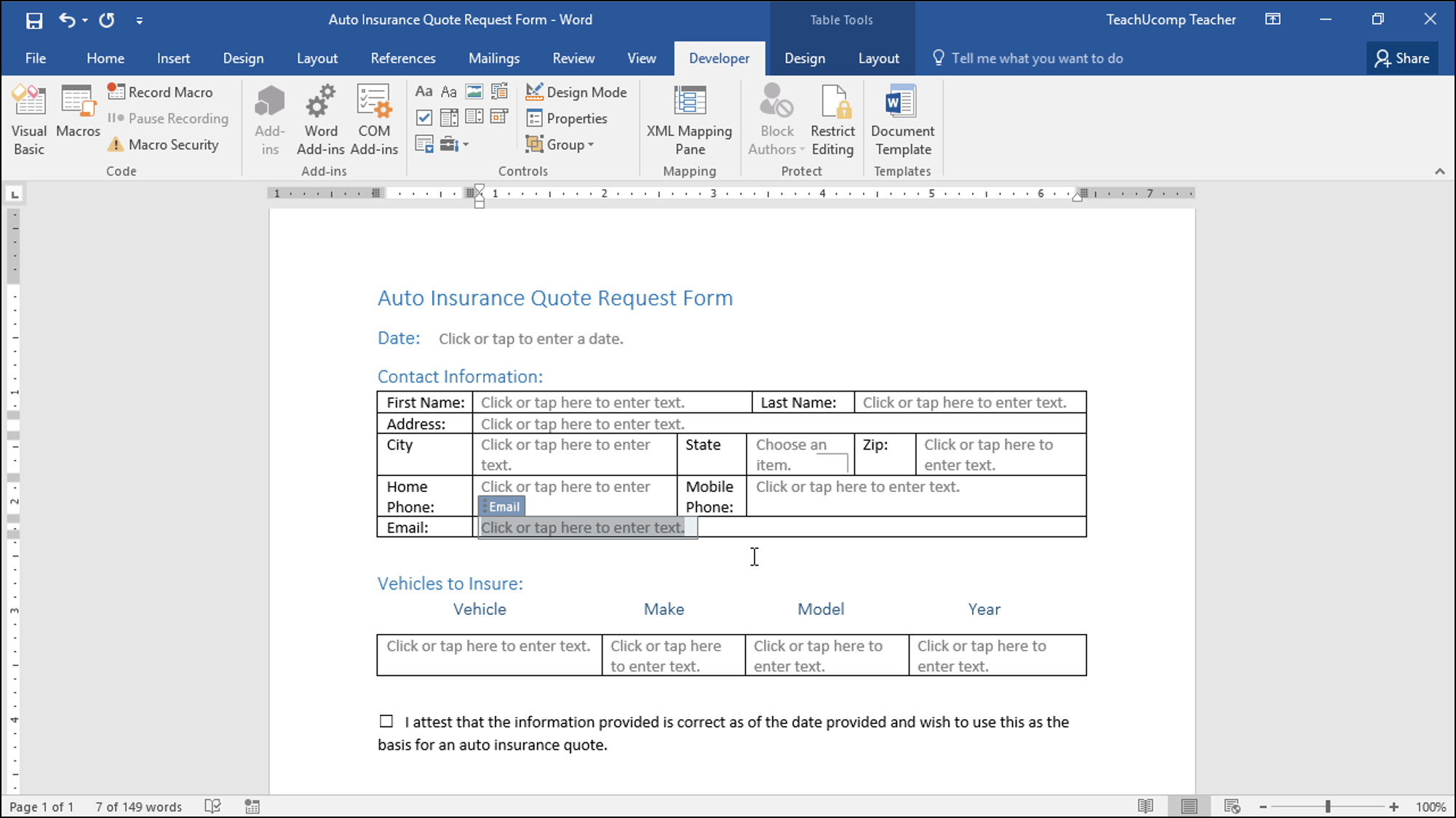 Create A Form In Word  Instructions And Video Lesson Throughout Information Mapping Word Template