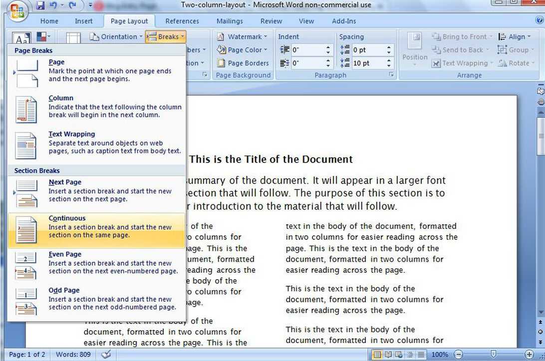 Create A Two Column Document Template In Microsoft Word – Cnet Pertaining To Booklet Template Microsoft Word 2007