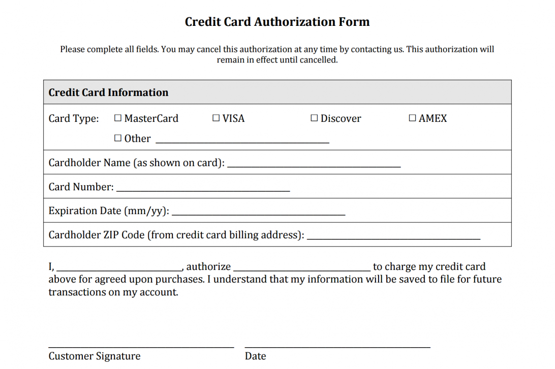 Credit Card Authorization Form Template Word Microsoft Free In Credit Card Authorization Form Template Word
