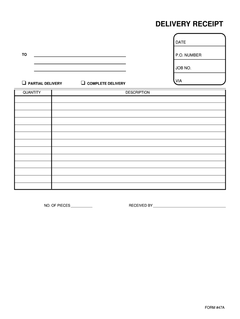 Delivery Receipt Template – Fill Online, Printable, Fillable Inside Proof Of Delivery Template Word