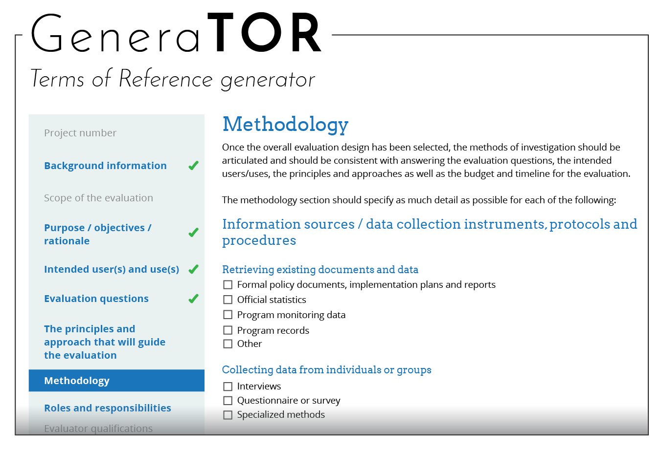 Develop The Terms Of Reference (Tor) | Better Evaluation In Monitoring And Evaluation Report Template