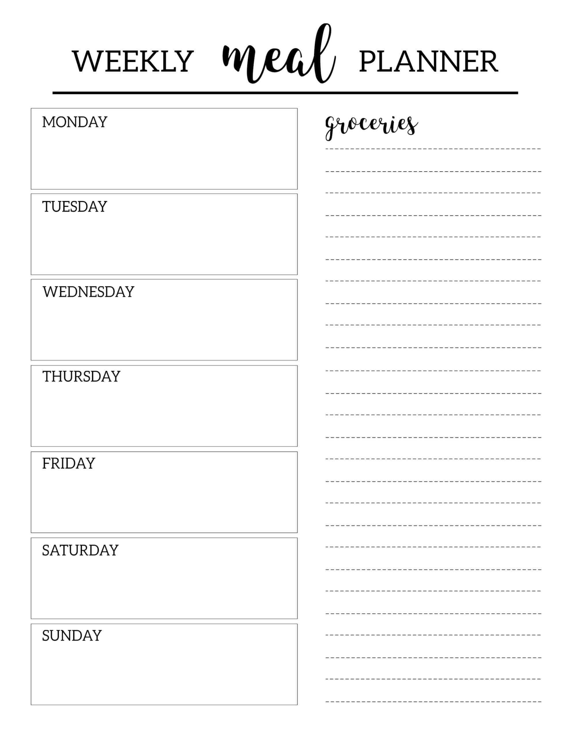 Diet Planner Free – Horizonconsulting.co Inside Blank Meal Plan Template