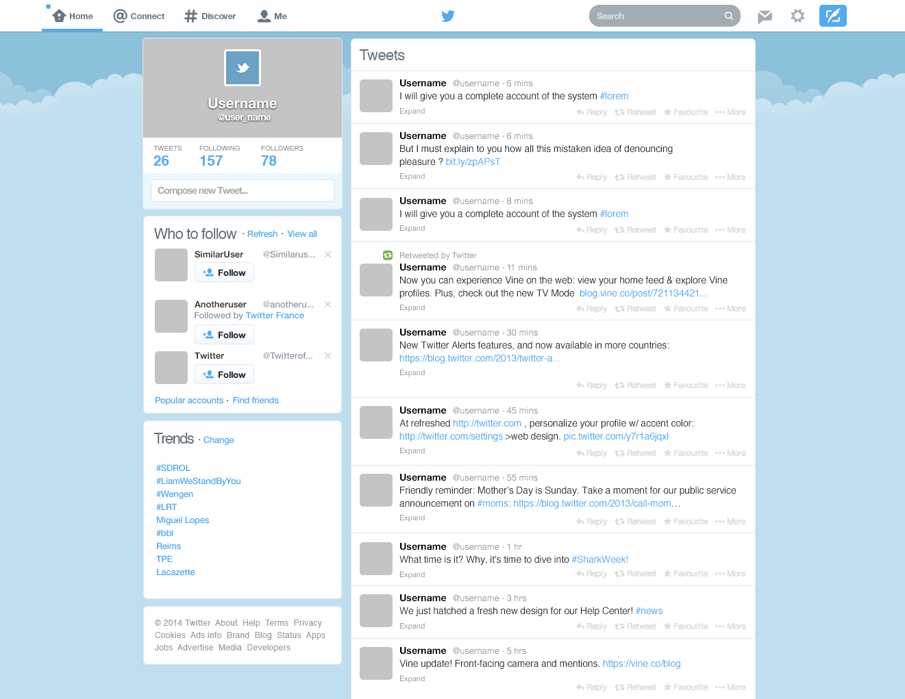 Download Free Twitter Template Psd - Download Psd Pertaining To Blank Twitter Profile Template