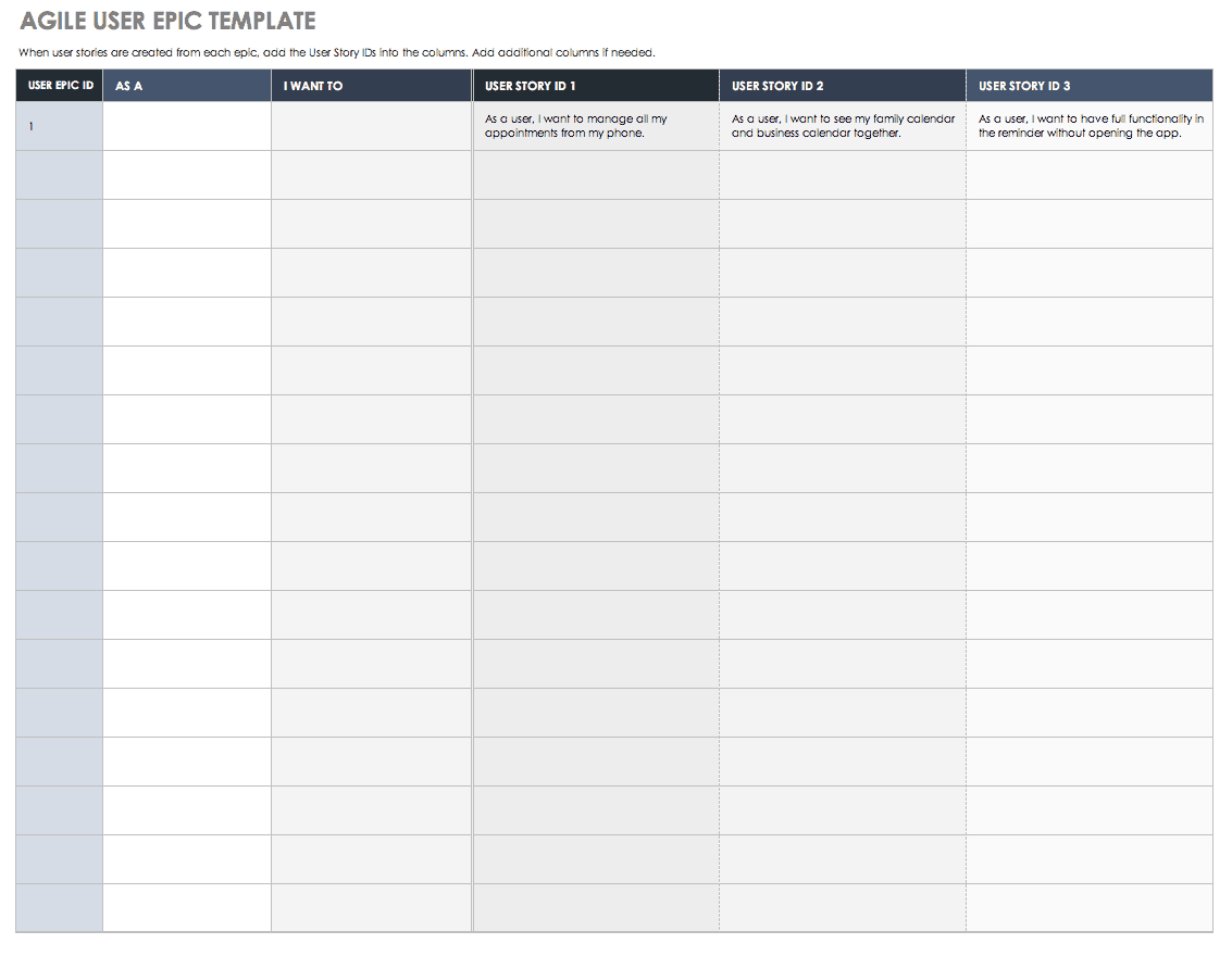 Download Free User Story Templates |Smartsheet With Regard To User Story Word Template