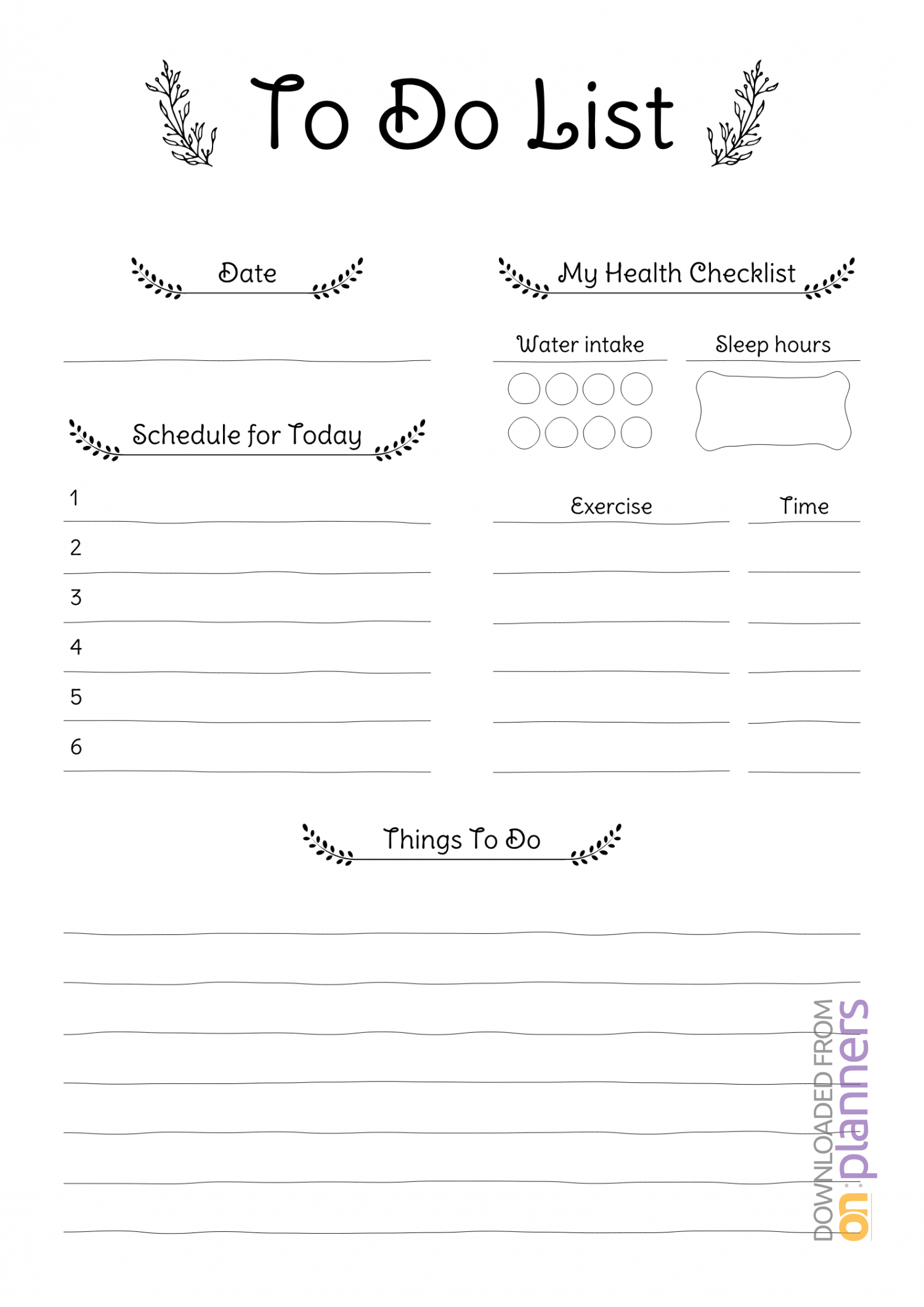 Download Printable Daily To Do List Pdf For Blank Checklist Template Pdf