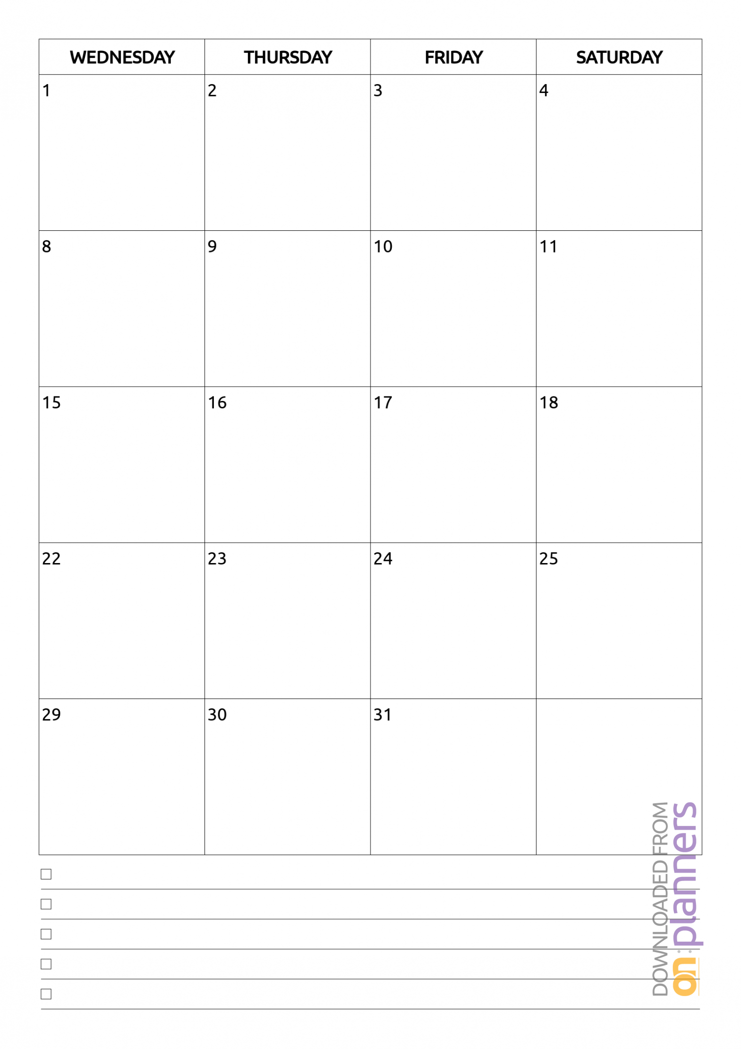 Download Printable Monthly Calendar With Notes Pdf Within Month At A Glance Blank Calendar Template