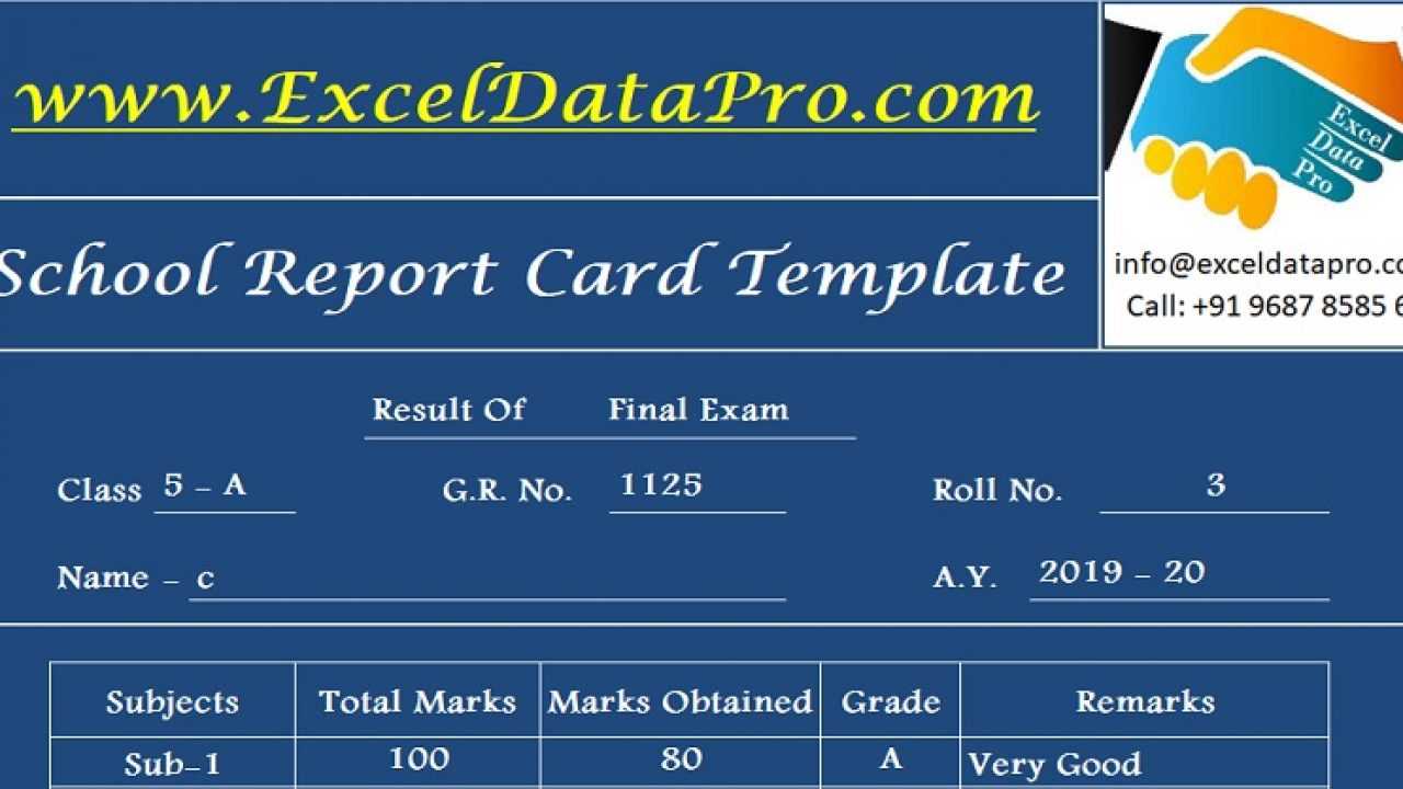 Download School Report Card And Mark Sheet Excel Template In Report Card Format Template