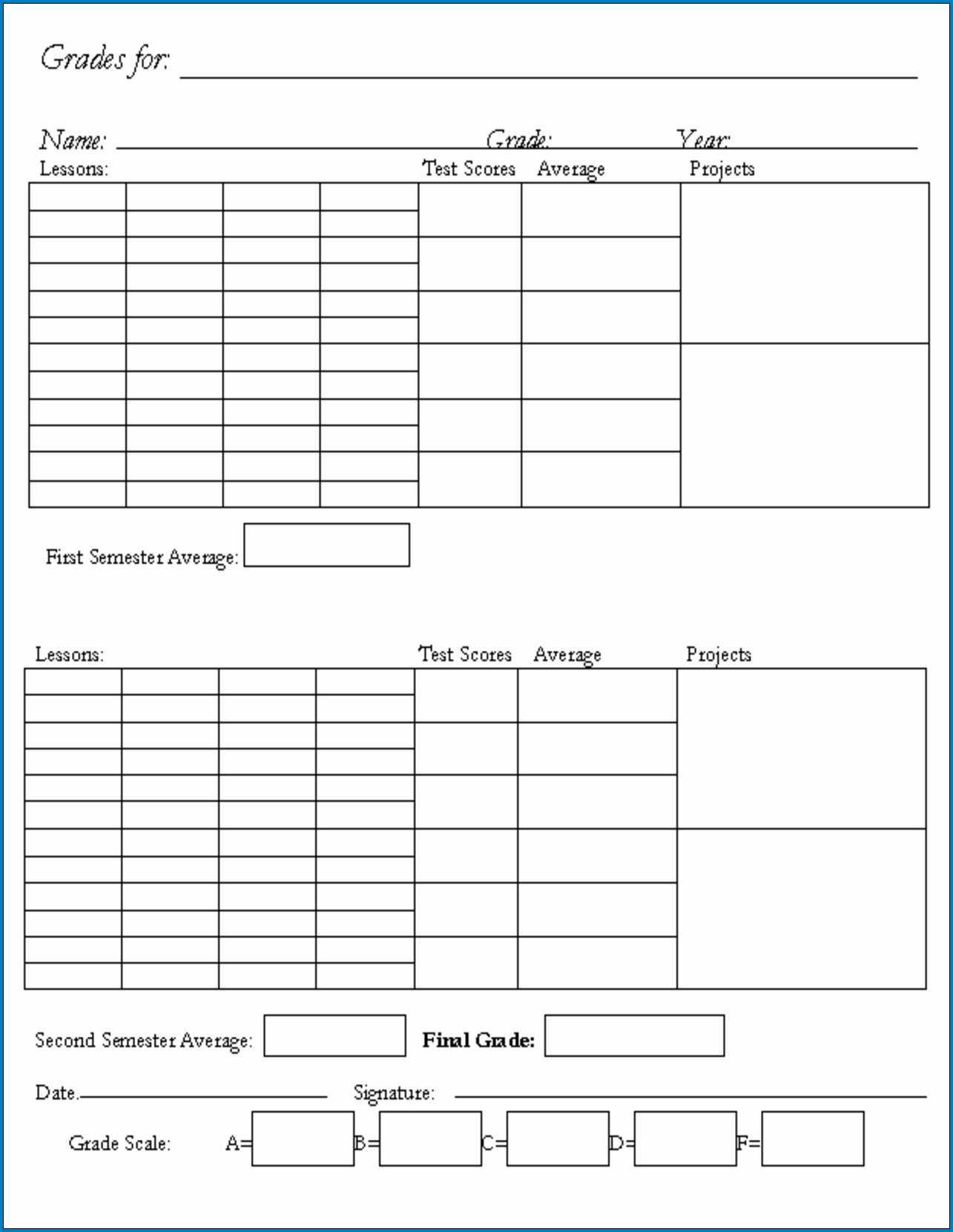 √ Free Printable Homeschool Report Card Template | Templateral Throughout Report Card Template Middle School