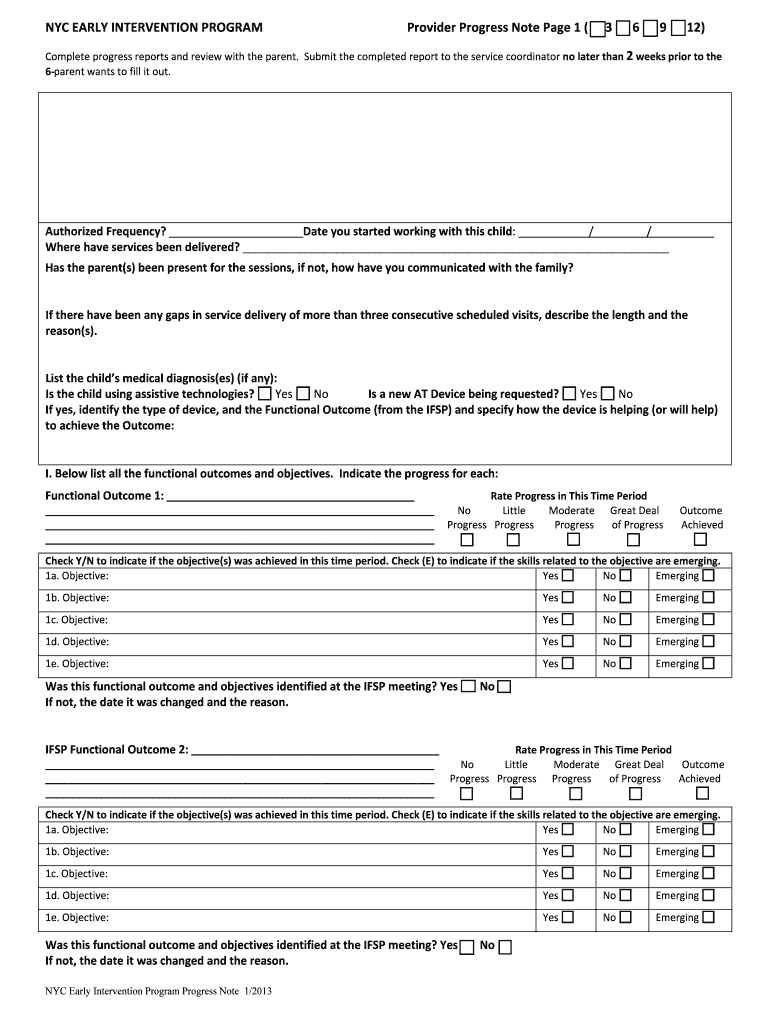 Early Intervention Progress Report - Fill Online, Printable Inside Intervention Report Template